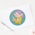 Dopey Holding A Candle Classic Round Sticker