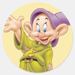 Dopey Waving Classic Round Sticker