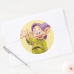 Dopey Waving Classic Round Sticker