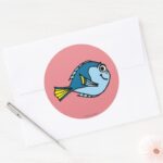 Dory Cartoon Classic Round Sticker