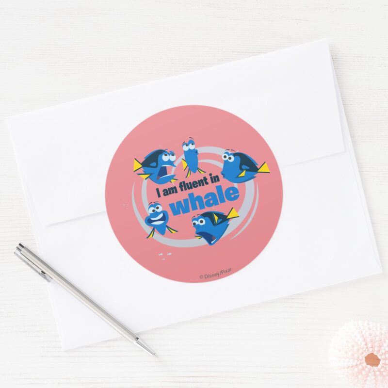 Dory I Am Fluent In Whale Classic Round Sticker