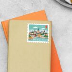 Dublin Cityscape Riverfront Post Stamp Travels Stickers