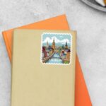 Dublin Historic City And Clock Tower Post Stamp Travels Stickers