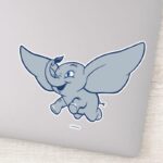 Dumbo Cartoon Dumbo Flying With Feather Sticker