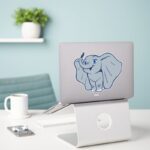Dumbo Cartoon Dumbo Holding Up Feather Sticker