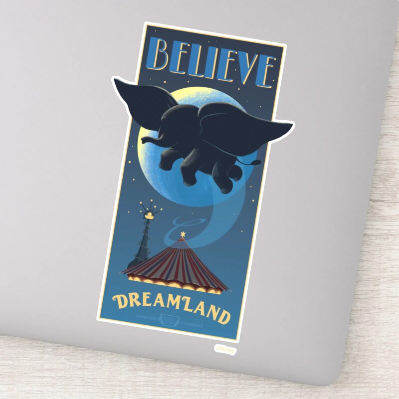 Dumbo Dreamland Believe Attraction Art Sticker