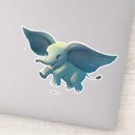 Dumbo Flying Dumbo Painted Art Sticker