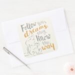 Dumbo Follow Your Dreams Square Sticker