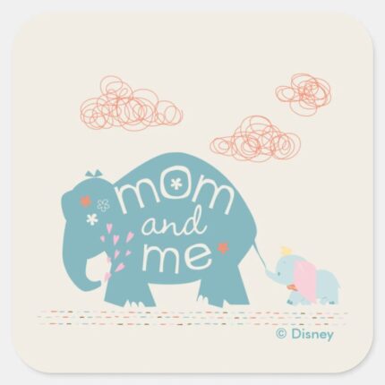 Dumbo Mom And Me Square Sticker