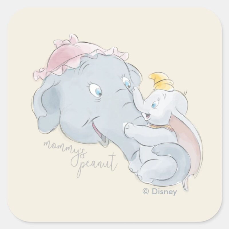 Dumbo Mommys Peanut Square Sticker