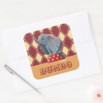 Dumbo Smiling Atop Circus Podium Square Sticker