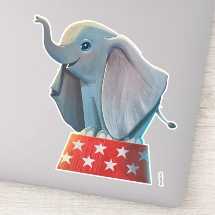 Dumbo Smiling Atop Circus Podium Sticker