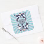Dumbo The Magnificent Flying Elephant Circus Art Square Sticker