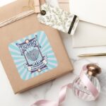 Dumbo The Magnificent Flying Elephant Circus Art Square Sticker