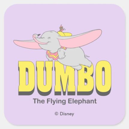 Dumbo The Flying Elephant Square Sticker