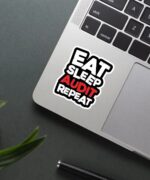 EAT SLEEP AUDIT REPEAT Sticker