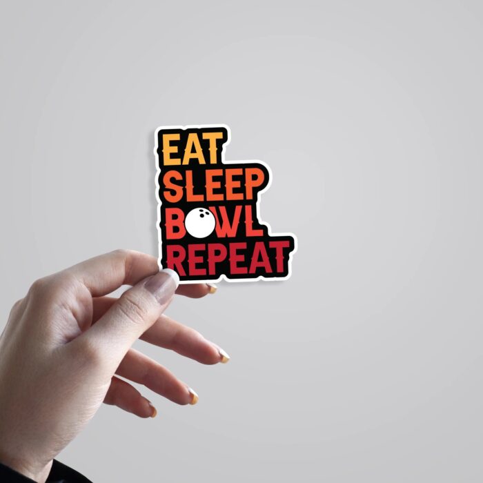 Eat Sleep Bowl Repeat Witty Stickers