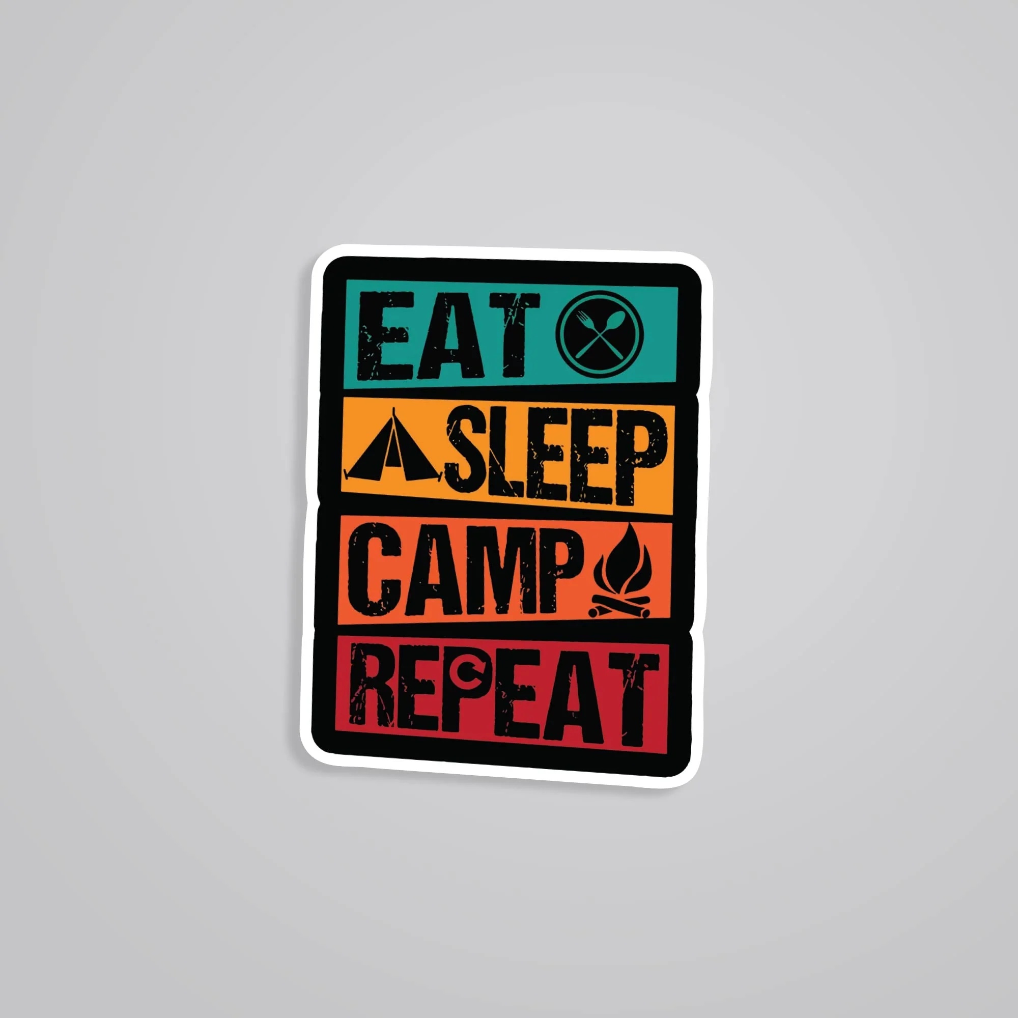 Eat Sleep Camp Repeat Travels Stickers