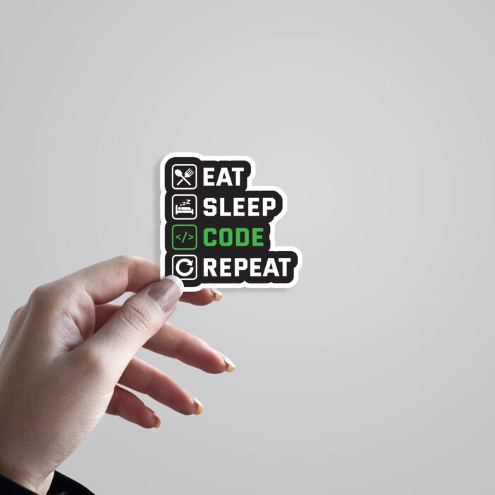 Eat Sleep Code Repeat Witty Stickers
