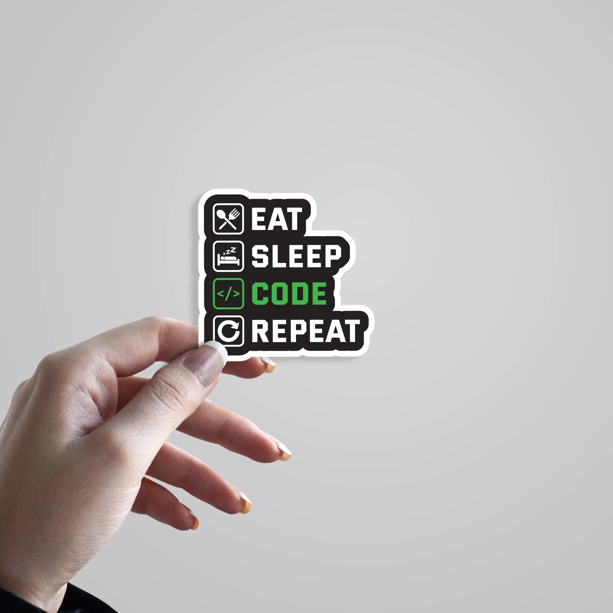 Eat Sleep Code Repeat Witty Stickers