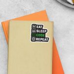 Eat Sleep Code Repeat Witty Stickers