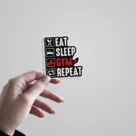 Eat Sleep Gym Repeat Witty Stickers
