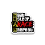Eat Sleep Race Repeat Sticker