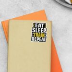 Eat Sleep Train Repeat Witty Stickers