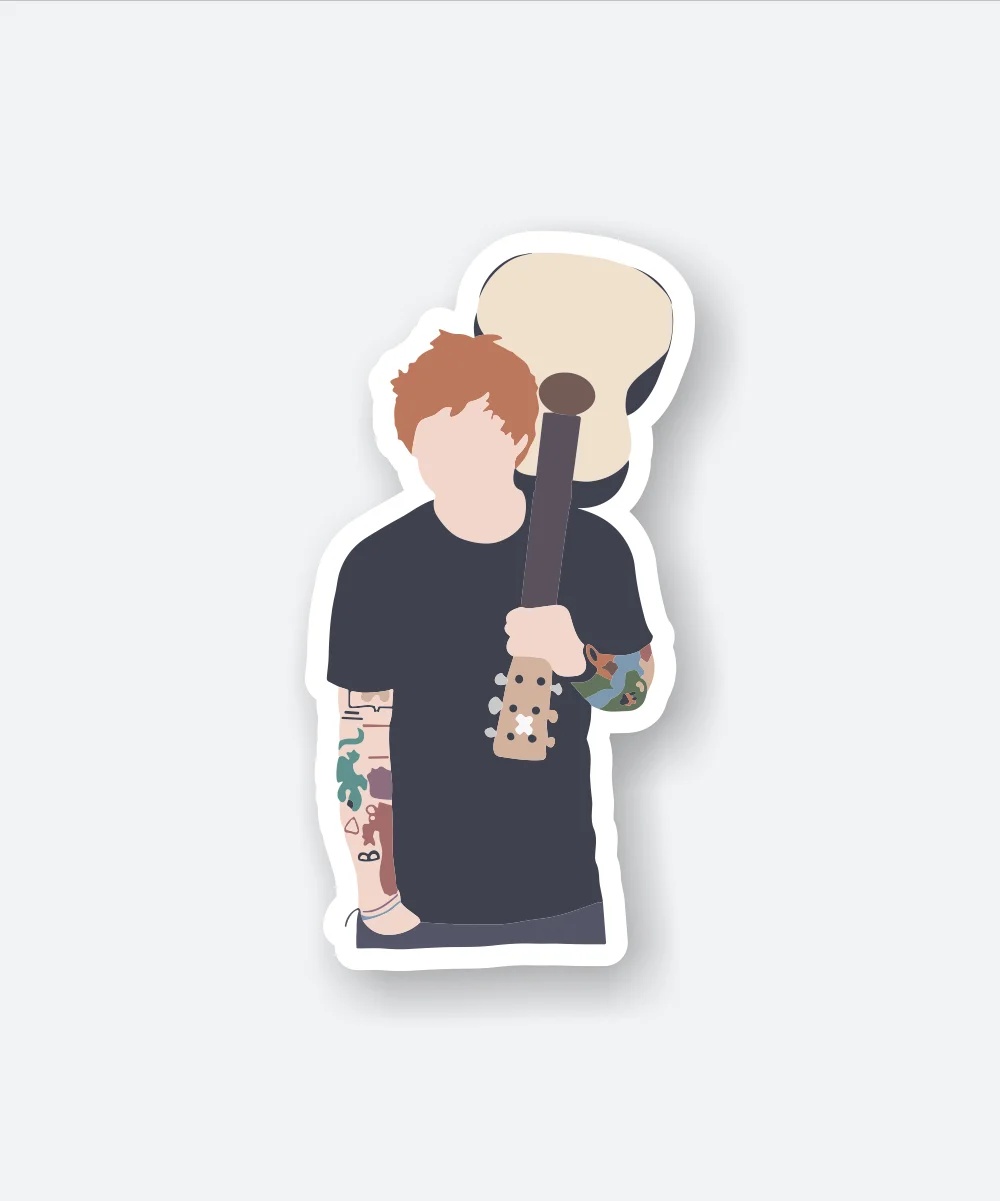 Ed Sheeren With Guitar Sticker