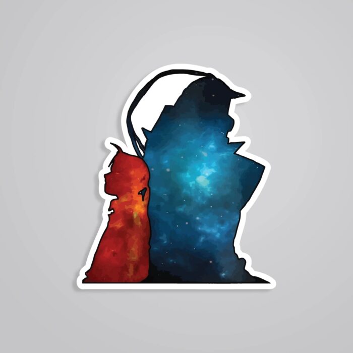 Edward Al Silhouette Anime Stickers