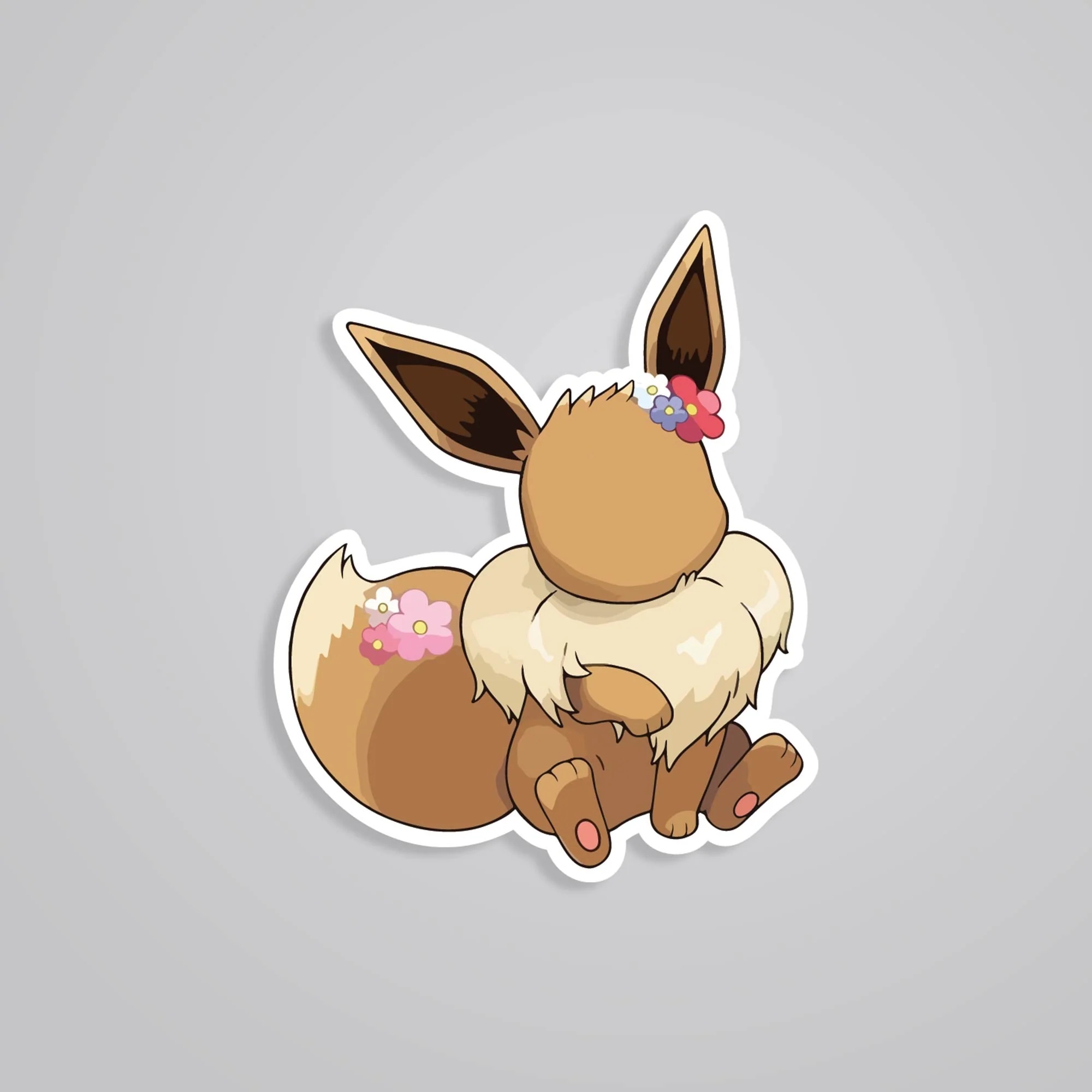Eevee With Flower Crown Anime Stickers