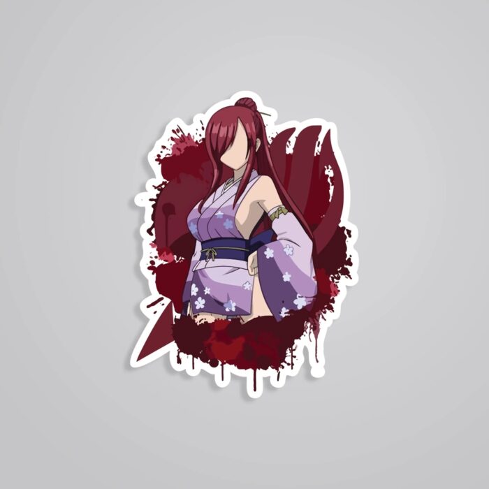 Erza Scarlet In Yukata Anime Stickers