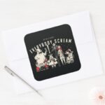 Everybody Scream Halloween Town Group Square Sticker