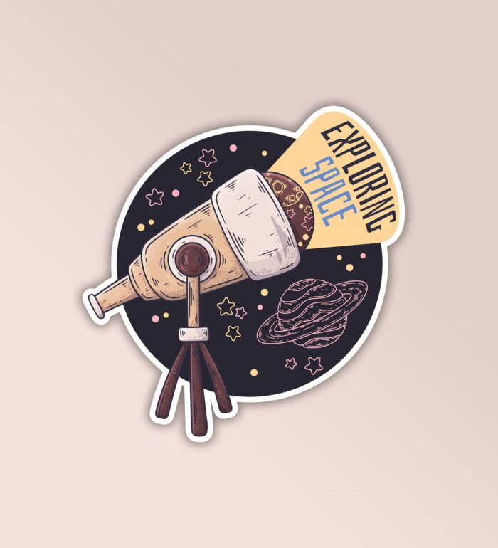 Exploring Space   Laptop And Mobile Stickers
