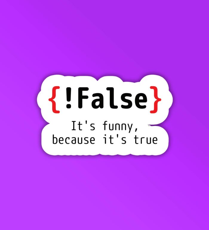 FALSE Programmer Coding Sticker