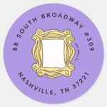 FRIENDS™ Birthday Peephole Frame Address Classic Round Sticker