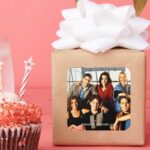 FRIENDS™ Cast Sitting In Monicas Apartment Square Sticker