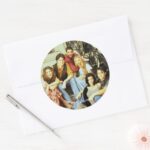 FRIENDS™ Cast Sitting On The Stoop Classic Round Sticker