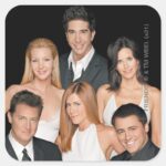 FRIENDS™ Cast In Formal Wear Closeup Square Sticker