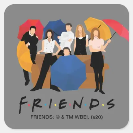 FRIENDS™ Character Silhouette Square Sticker