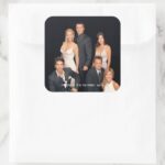 FRIENDS™ Group In Black And White Formal Wear Square Sticker