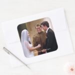 FRIENDS™ Joey Marries Monica Chandler Square Sticker