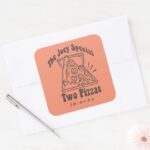 FRIENDS™ Joey Pizza Quote Square Sticker