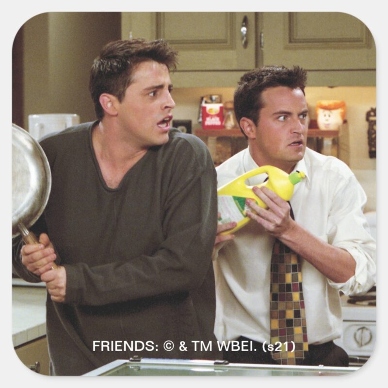 FRIENDS™ Joey Chandler Scared Square Sticker