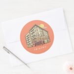 FRIENDS™ Monicas Apartment Building Classic Round Sticker