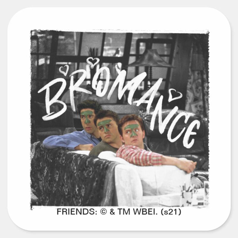 FRIENDS™ Ross Joey Chandler Bromance Square Sticker