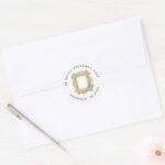 FRIENDS™ Bridal Shower Peephole Frame Address Classic Round Sticker