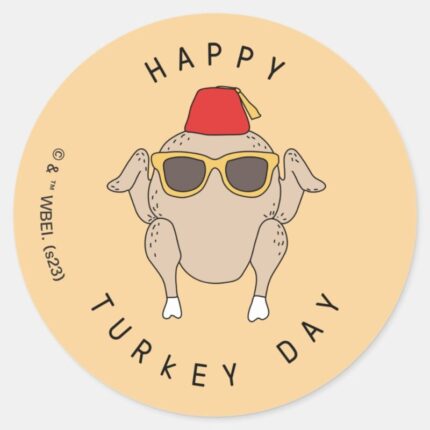 FRIENDS™ Happy Turkey Day Classic Round Sticker