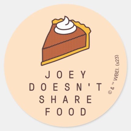 FRIENDS™ Joey Doesnt Share Food Classic Round Sticker