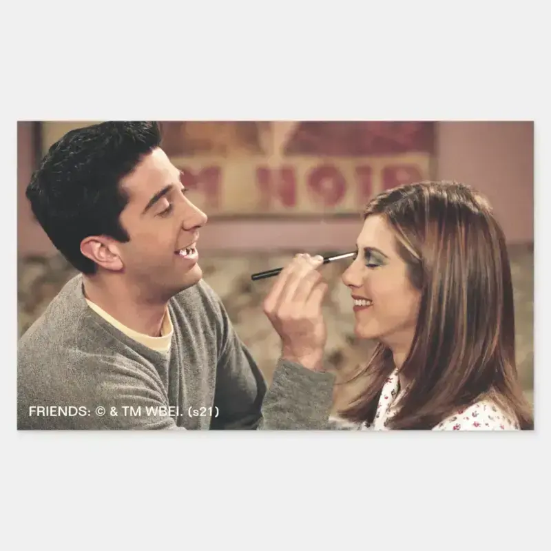 FRIENDS™ Ross Does Rachels Makeup Rectangular Sticker